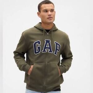 GAP Men’s SET Olive Green Navy Zip Hoodie and Joggers MSRP $100 Size L